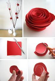 I Can T Believe These Are Made From Construction Paper Looks Super Easy Rose Crafts Paper Flower Centerpieces Valentines Diy