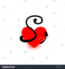 logo heart letter s beautiful vector stock vector royalty