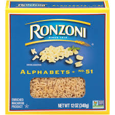La moderna fideo pasta variety pack vermicelli noodles, alphabet pasta, elbow macaroni, pack of 6, 7 oz each. Ronzoni Alphabets 12 Oz Instacart