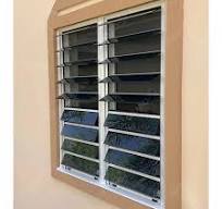 Caribbean Hurricane Proof Anti Theft Aluminum Double Tempered Glass Louver  Jalousie Window