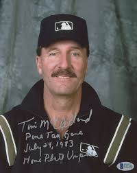 Tim McClelland Signed 8x10 Photo Inscribed "Pine Tar Game July 24, 1983"  "Home Plate Umpire" (Becke