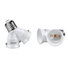 Dicuno 2 In 1 E26 Socket Splitter Adapter 2 E26 Standard Medium Base Bulbs In 1 Socket Y Shape Lamp Holder Extender Maximum 200w And 165 Heat Resistant Light Bulb Splitter 2pcs Amazon Com