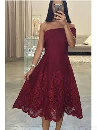 Burgundy Homecoming Dresses 2k17 Homecoming Dresses Lace Homecoming Dresses Off Shoulde Tea Length Prom Dress Burgundy Prom Dress Tea Length Homecoming Dresses