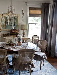 It matches well with the finish of the wood flooring and the vintage detail of the wall. Blue Rug For The Dining Room Cedar Hill Farmhouse