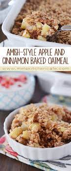 Amish Style Apple And Cinnamon Baked Oatmeal Recipe Breakfast Oatmeal Recipes Breakfast Recipes