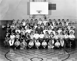 Class of 1957 I am second row from top one person to right of crease