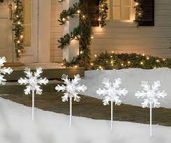 Cool White Led Snowflake Pathway Lights 5 Count Big Lots In 2021 Outdoor Christmas Lights Outdoor Christmas Decorations Christmas Lights