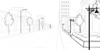 حل وظيفة رسم شارع ثلاثي الأبعاد مع أشجار floor plans