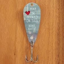 Valentine's night will be the sweetest date of the year when he has this personalized chocolate body paint to if he likes to fish he will really love this cute personalized fishing lure. I M Hooked On You Personalized Fishing Lure Choice Of Styles Best Gifts For Men Boyfriend Gifts Personalized Fishing Lure Great Valentines Day Gifts