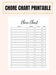 Chore Chart Printable Household Printable Home Organization Printable
