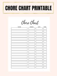 Chore Chart Printable Household Printable Home Organization Printable
