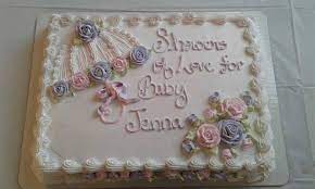 Girl Baby Shower 1 2 Sheet Cake Baby Shower Sheet Cakes Baby Shower Cakes Baby Shower Cakes Girl