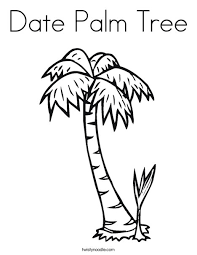 August 2021 calendar coloring page; Date Palm Tree Coloring Page Twisty Noodle
