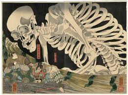 Mitsukuni Defying The Skeleton Spectre Invoked By Princess Takiyasha Japanese Woodblock Print I Like This Art Work Very Much Japanese Artwork Japanese Art Japanese Drawings