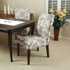 Set Of 2 Elegant Floral Pattern Design Fabric Upholstered Dining Chairs Contemporary Elegant Furniture Dining Chairs Parsons Dining Chairs