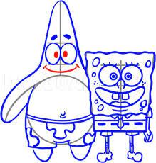 Draw a curved line inside the mouth, parallel to the exterior line. How To Draw Spongebob And Patrick Step By Step Drawing Guide By Dawn Dragoart Com Spongebob Drawings Spongebob Spongebob Cartoon