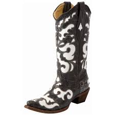 Black And White Cowboy Boots Corral Black White Laser Inlay Cowgirl Boots Boots White Cowgirl Boots White Cowboy Boots