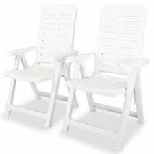 Buy garden lounge chairs online! Reclining Garden Chairs 2 Pcs Plastic White 8718475594314 Ebay