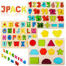 Each puzzle also available separately below. Wooden Puzzles For Toddlers Voamuw Wooden Alphabet Number Puzzles And Toyscentral Europe