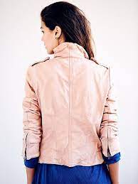 Athena Pink Biker Jacket By Muubaa Pink Leather Jacket Biker Jacket Jackets