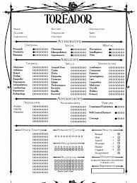 Vampire 5th edition character sheets. Toreador Editable Character Sheet Role Playing Games Gaming