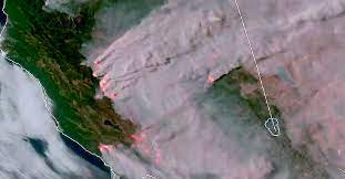 Thermal satellite imagery of fires in northern california in 2017. Satellite Imagery Shows Devastating Wildfires Of California