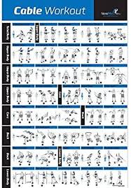 Amazon Com Laminated Cable Exercise Poster 20 X30 Hang In Home Or Gym Illustrated Workout Chart Wi Cable Workout Gym Workout Chart Cable Machine Workout