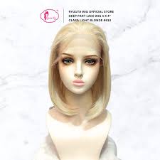 Short Deep Part Synthetic Wig Clara Light Blonde -