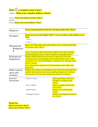 Word Resume Format