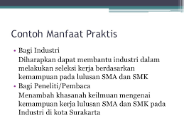 Manfaat penelitian secara teoritis berlatar dari tujuan penelitian varifikatif, untuk dapat mengecek teori yang sudah ada. Bagian Bagian Dalam Penelitian Khususnya Kuantitatif Ppt Download