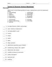 Forensic science old jrla pictures fingerprinting unit. Careers In Forensic Science Worksheet Doc Name Period Date Careers In Forensic Science Worksheet Matching Match Each Of The Following Fields Of Study Course Hero