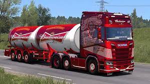 Hd wallpapers and background images Road Truck Scania Ets2 Budweiser Euro Truck Simulator 2 Hd Wallpaper Wallpaperbetter