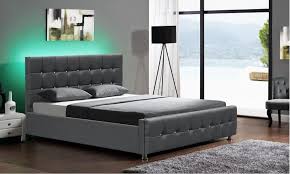 lit coffre a led simili cuir gris kate 140 lestendances fr lit coffre decoration maison cuir gris