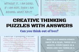 Riddle critical thinking puzzles with answers. Creative Thinking Puzzles With Answers