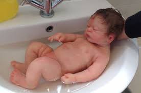 Bathing a baby for the first time is a. Alexandra S Babies Prototype Full Body Silicone Reborn Baby Calum Linda Moore Silicone Reborn Babies Reborn Babies Realistic Baby Dolls