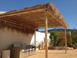 Pergola En Bambou Clair Avec Toiture En Paille Pergola En Kit Bambou Toit Pergola
