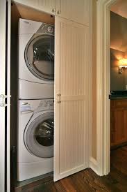 Units in this type of laundry closet are stacked. Stacked Washer Dryer Closet Is The Laundry Closet Made Possible With Stacking Washer And Dryer Stackable Laundry Laundry Closet Laundry Room Storage