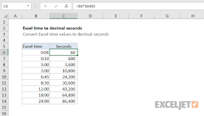 4800 seconds = (4800 ÷ 60) minutes (1 second = 1/60 minute). Excel Formula Convert Excel Time To Decimal Seconds Exceljet