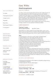 Hotel Receptionist Cv Sample Hospitality How To Write A Cv Customer Service Cvs