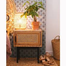 Chevet 1 Porte En Cannage Waska Idees De Decor Cannage Deco