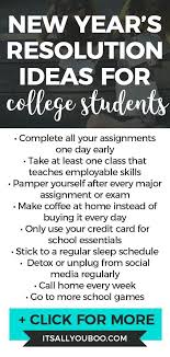 50 New Year S Resolutions For College Students Np School New Years Resolution College Students