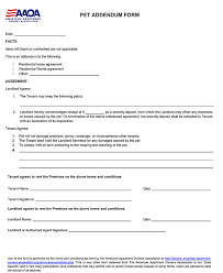 Resident will prevent pets from engaging in behaviors or creating excessive noise at a level that. Pet Addendum Aaoa
