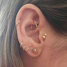Daith Piercing And Cartilage Spiral Piercing On Left Ear Ear Jewelry Earings Piercings Cute Ear Piercings
