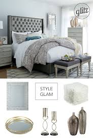 Hollywood Glam Style For The Bedroom Think Upholstered Bed With Crystal Inspired Trim Fresh Grays Whites Coralayne Bedroom Set Ashley Furniture Bedroom Set