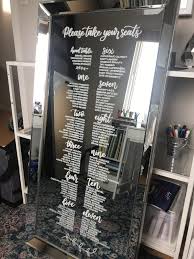 How To Do A Wedding Seating Chart On A Mirror The Happy