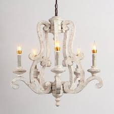 Blanc Vintage White Wood Chandelier Lumin Lamp House