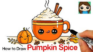 How To Draw A Pumpkin Spice Latte Easy Youtube