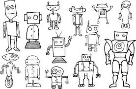Black And White Robot Drawing 13 Hand Drawn Robot Vectors How To Draw Hands Robot Vector