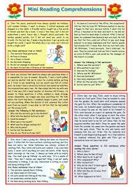 Mini Reading Comprehensions 8 Mini Reading Esl Reading Comprehension Reading Comprehension