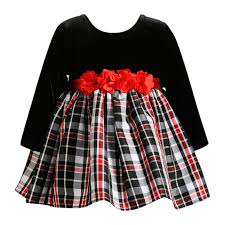 Black And White Plaid Toddler Dress Youngland Black White Red Plaid Dress With Flower Detail Infant Toddler Girl Outfits Baby Girl Holiday Outfits Baby Girl Clothes
